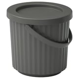 Grey recycled plastic waste bin for small waste like bulbs & batteries.