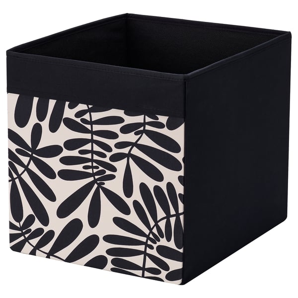 DRÖNA Box, black/off-white, 33x38x33 cm