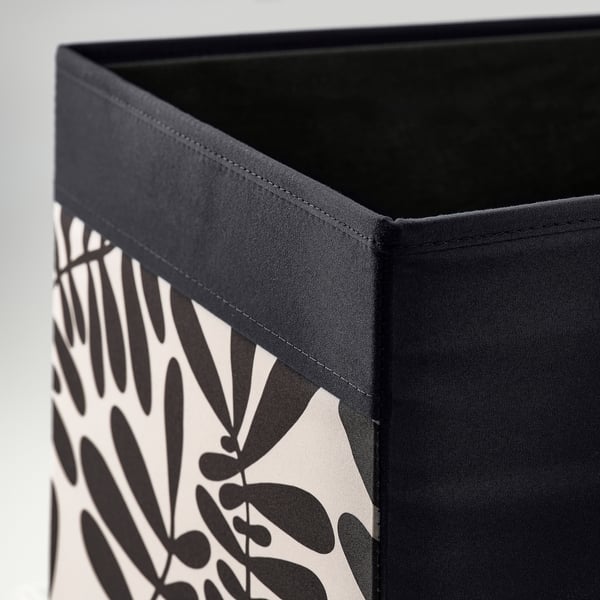 DRÖNA Box, black/off-white, 33x38x33 cm
