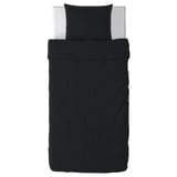 Black DVALA bedding set, 100% cotton, rectangular.