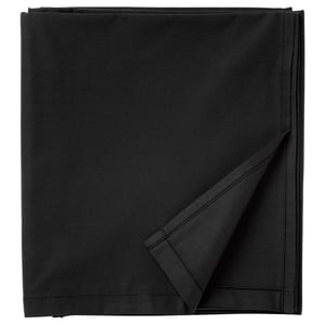 Black DVALA cotton bed cover, square folded, textured.