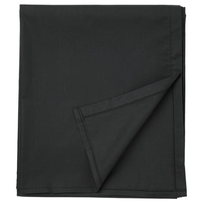 Dark gray folded DVALA cotton bedsheet, neatly presented, square-shaped.