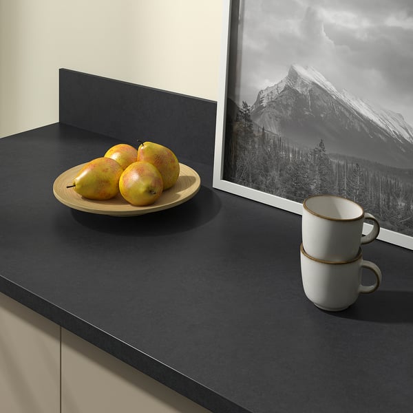 EKBACKEN Custom made worktop, black/laminate, 45.1-63.5x2.8 cm