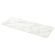 EKBACKEN marble-look countertop, white with gray veins, rectangular, smooth surface.