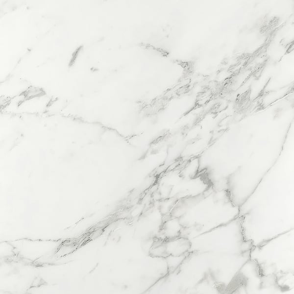 Laminate worktop, white with gray veins, durable and elegant.