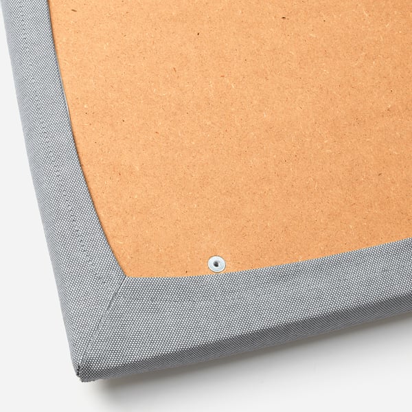 Extendable table corner: wood, grey edge, screws.