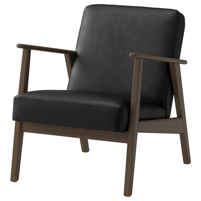 EKENÄSET Armchair, walnut effect/Grann/Bomstad black