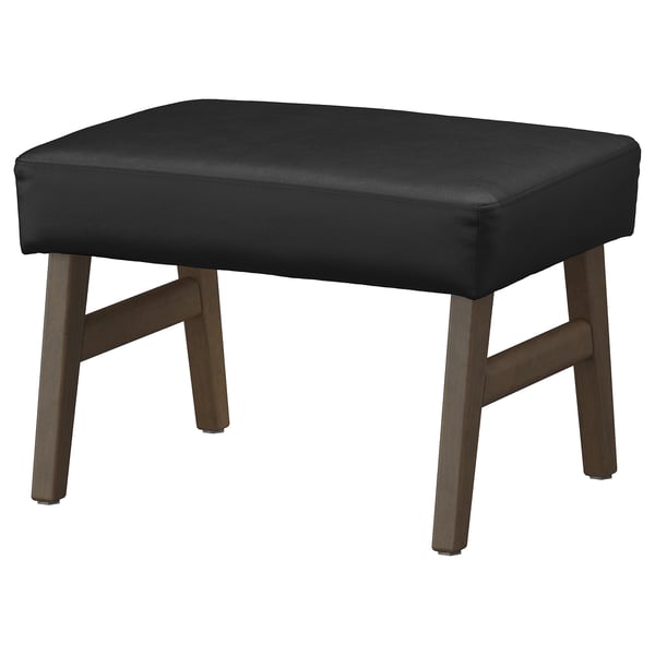 EKENÄSET Footstool, walnut effect/Grann/Bomstad black
