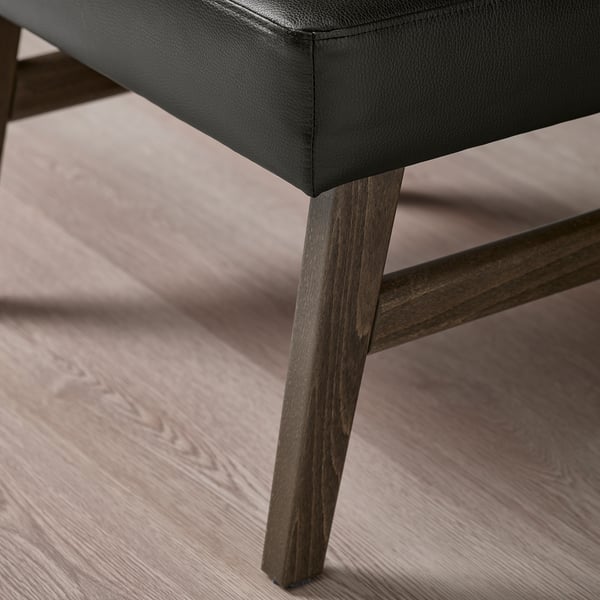 EKENÄSET Footstool, walnut effect/Grann/Bomstad black