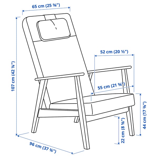 EKENÄSET High-back armchair, walnut effect/Grann/Bomstad black