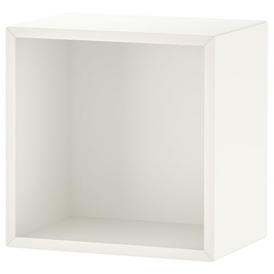 White EKET cube-shaped storage shelf, sleek modern design.