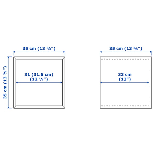 Illustration with measurements for the product: EKET.