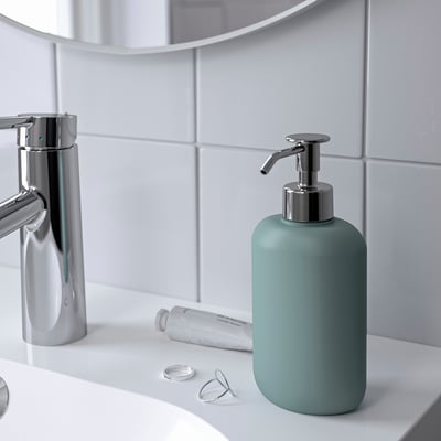 EKOLN soap dispenser, light grey-turquoise - IKEA Sweden