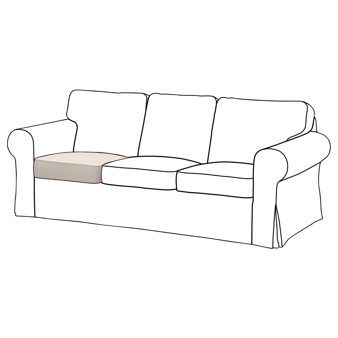 EKTORP inner seat cushion for 3-seat sofa, for replacement - IKEA Sweden