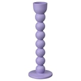 Purple ELDIGHET candle holder, aluminum, spherical segments, round base.
