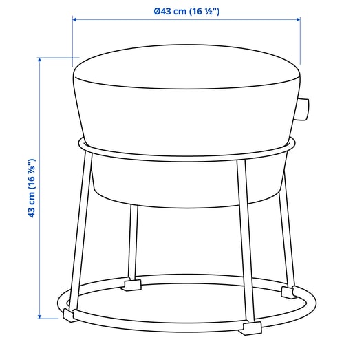 Illustration with measurements for the product: EMMISLÖV.