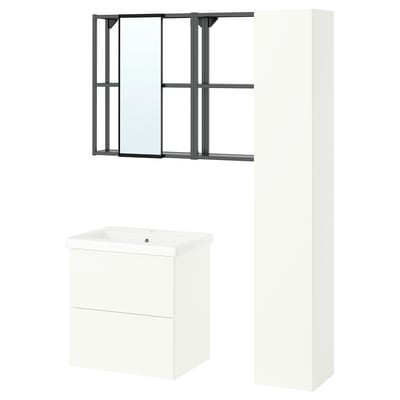 ENHET Bathroom, anthracite/white, 64x43x65 cm