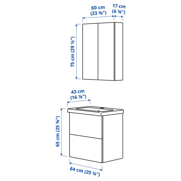ENHET Bathroom, white, 64x43x65 cm
