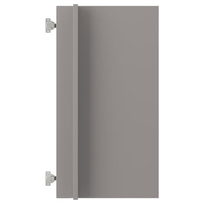 Gray ENHET cabinet door with metallic hinges, rectangular shape.