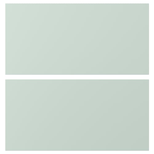 Two light green rectangular panels, guarantee 10 years, smooth surface.