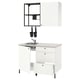 White ENHET mini kitchen with sink, drawers, and wall storage, modern design.