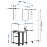 Illustration with measurements for the product: ENHET.