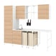 Option: Modern light wood ENHET kitchen setup with open and closed storage.