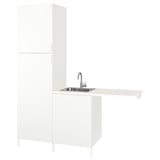White ENHET laundry unit with sink, cabinets, and countertop.