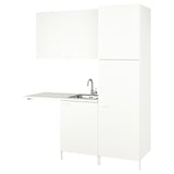White ENHET laundry unit with sink, storage, and countertop.