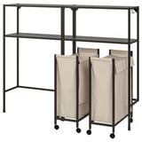 Black ENHET rolling laundry center with canvas bags.