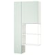 Option: ENHET light green cabinet with open shelves.