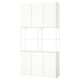 White ENHET storage unit, modern design with mix of open and closed cabinets.