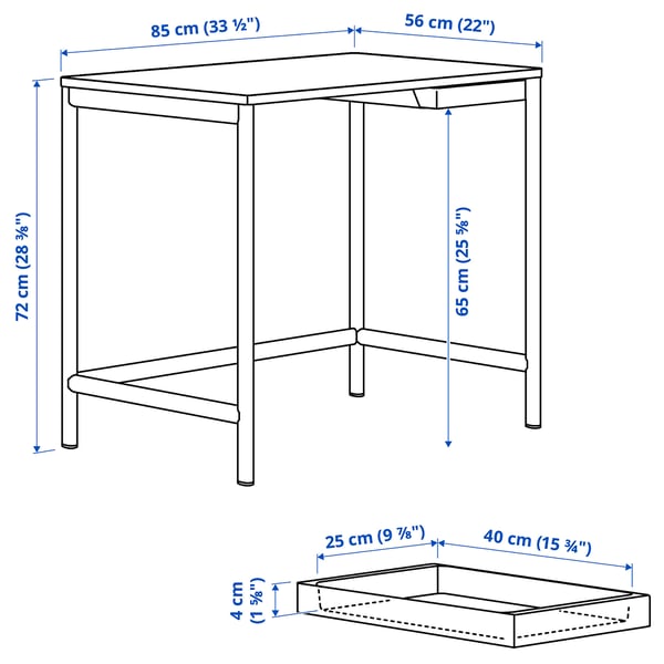Illustration with measurements for the product: ENKROKEN.