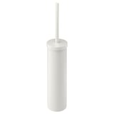 ENUDDEN white toilet brush holder, cylindrical shape with replaceable brush.
