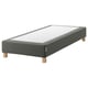 Option: Gray espevar mattress base with wooden legs, modern design.