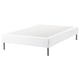 Espevar white mattress base, sleek design, four metal legs, upholstered in fabric.