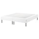 Espevar white bed base, upholstered, rectangular, four metal legs.
