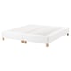 White espevar mattress base, square with wooden legs.