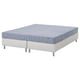 An ESPEVÄR/VADSÖ bed with a light blue mattress on a white base. It has rectangular legs.
