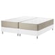Espevar/vatnestrom bed set: two white mattresses on white base, pocket springs, natural materials.