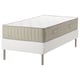 Modern white bed set with quilted mattress, stainless legs, cozy & breathable.