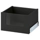 Option: KNIVSHULT black drawer, sleek design, steel & particleboard, square shape, handle-free.
