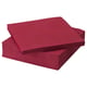 A neatly stacked pile of red, rectangular FANTASTISK paper napkins.