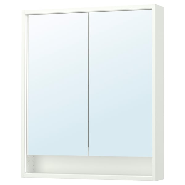 FAXÄLVEN mirror cabinet with light for modern bathrooms. Includes door, shelf, safety film.