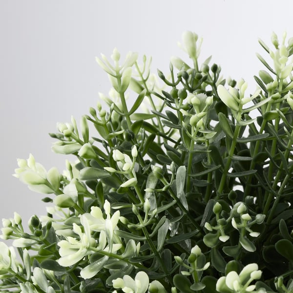Close-up of lifelike artificial plant leaves; vibrant, detailed, realistic foliage.
