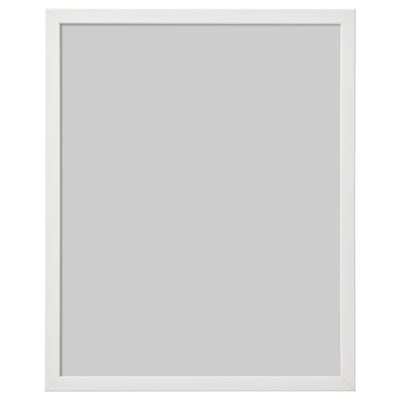 FISKBO white picture frame, sleek design, safe for kids rooms, versatile hanging options.