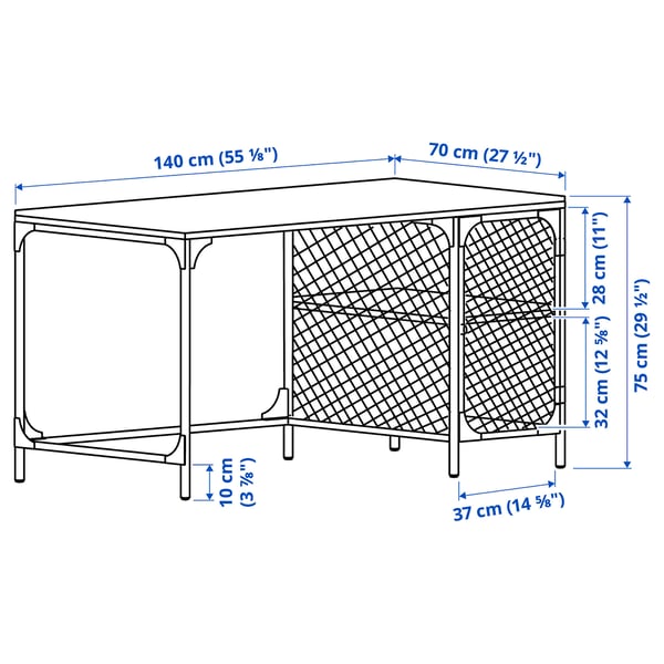 Illustration with measurements for the product: FJÄLLBO.