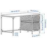 Illustration with measurements for the product: FJÄLLBO.