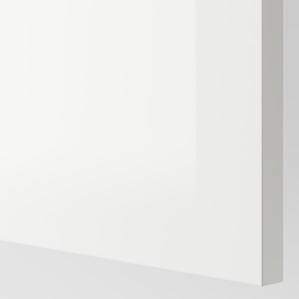 Sleek, glossy white cabinet door with smooth, durable finish.