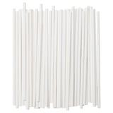 Displays multiple white paper drinking straws standing upright in a grid pattern, highlighting their cylindrical shape and eco-friendly material.